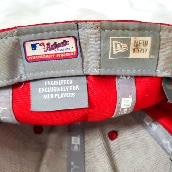 MLB Ohio Cincinnati Reds Red Baseball 59Fifty Size 7 New Era Fitted Baseball Hat - Picture 17 of 17